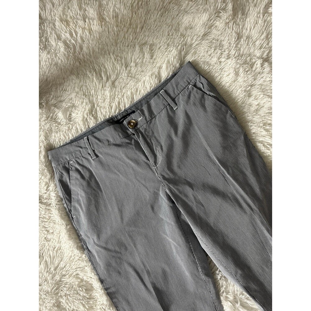 Tommy Hilfiger Women's Hampton Slim Fit Chino Pants Blue Striped Size 2 30x26